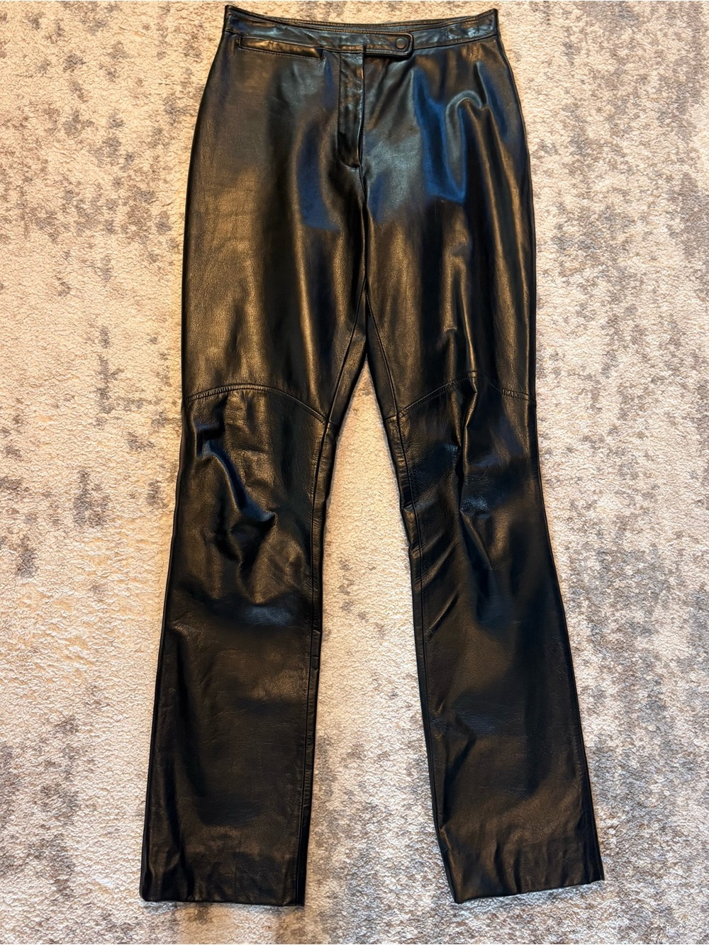 Vintage 1990s Wilsons Leather “Maxima” High-Rise Straight Leg Trousers in Onyx